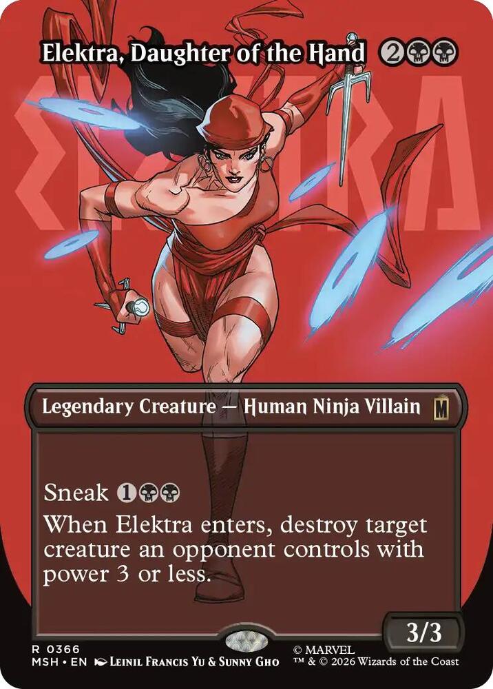 Elektra, Daughter of the Hand 366 (Marvel Super Heroes)  - Borderless Foil | Good Games Modbury