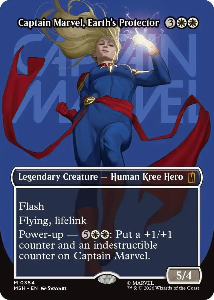 Captain Marvel, Earth's Protector 354 (Marvel Super Heroes)  - Borderless Foil | Good Games Modbury