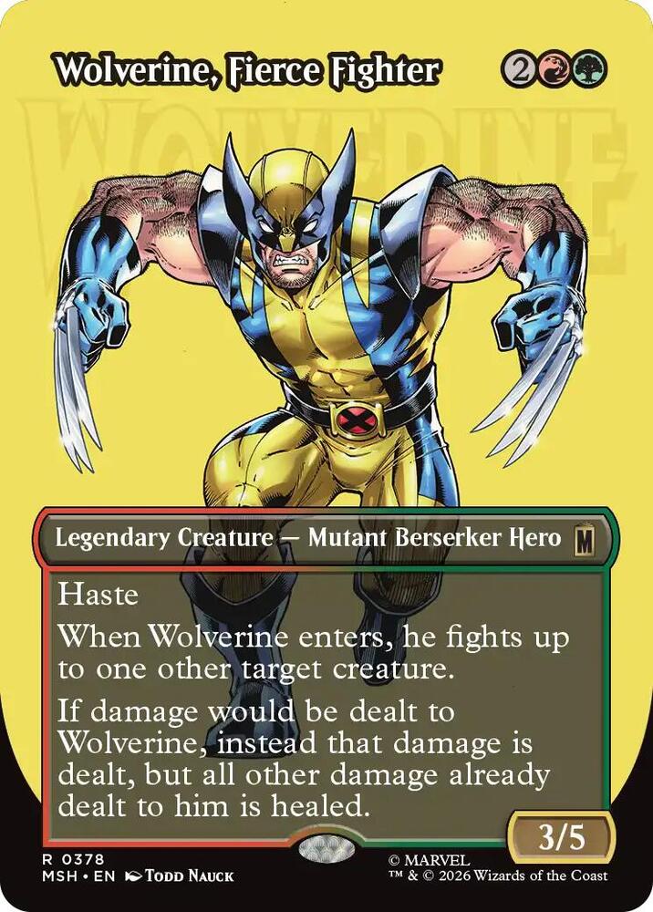 Wolverine, Fierce Fighter 378 (Marvel Super Heroes)  - Borderless Foil | Good Games Modbury