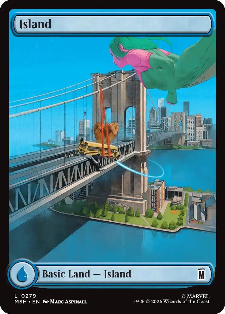 Island 279 (Marvel Super Heroes)  - Foil | Good Games Modbury