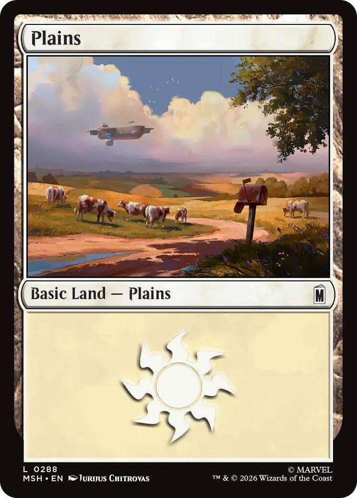 Plains 288 (Marvel Super Heroes)  - Foil | Good Games Modbury