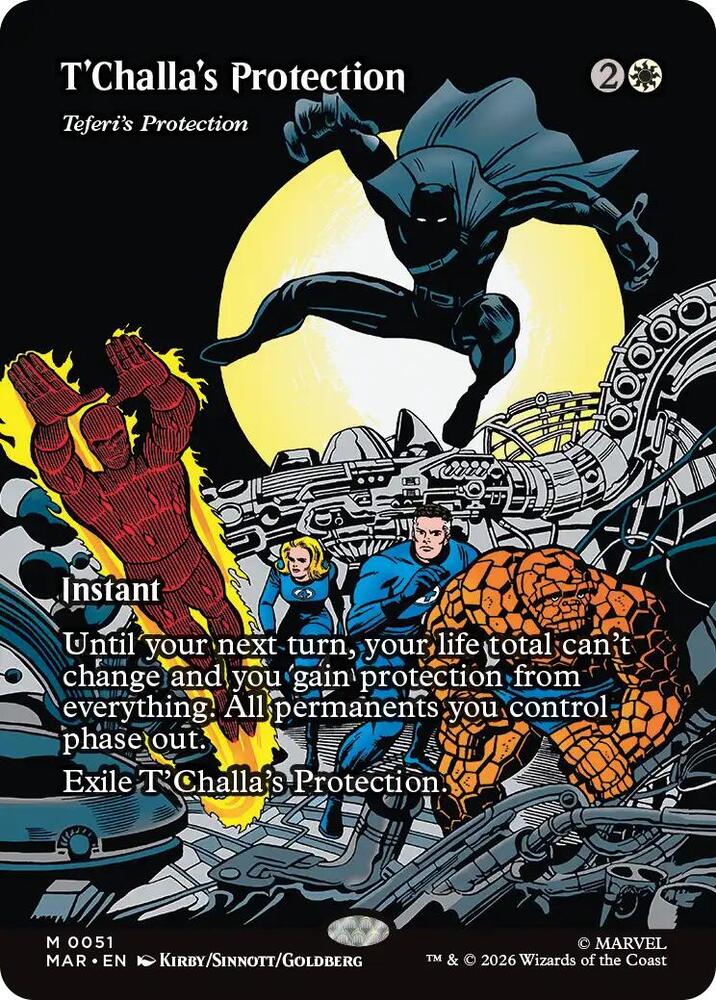 T'Challa's Protection // Teferi's Protection {DUPE} 51 (Marvel Universe Eternal-Legal)  - Borderless Foil | Good Games Modbury