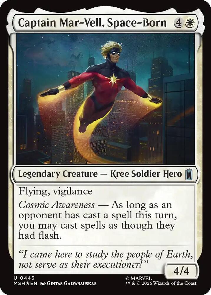 Captain Mar-Vell, Space-Born 443 (Marvel Super Heroes)  - Surge Foil | Good Games Modbury
