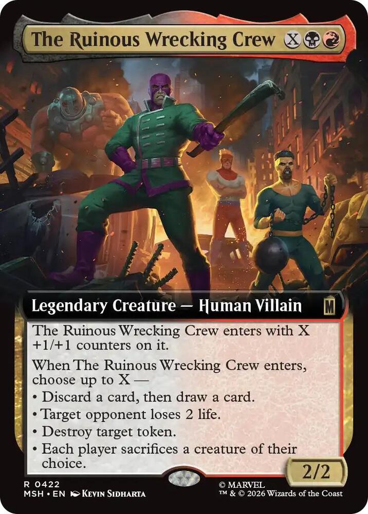 The Ruinous Wrecking Crew 422 (Marvel Super Heroes)  - Extended Art Foil | Good Games Modbury