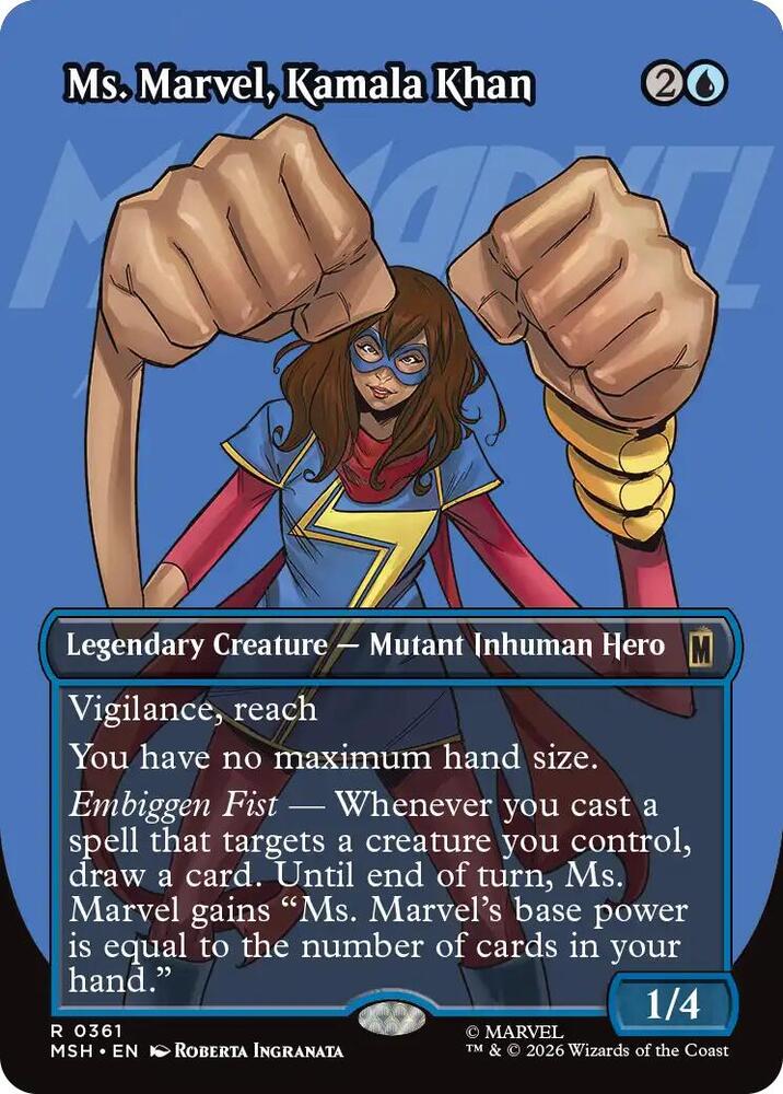 Ms Marvel Kamala Khan Borderless 361 (Marvel Super Heroes)  - Borderless Foil | Good Games Modbury