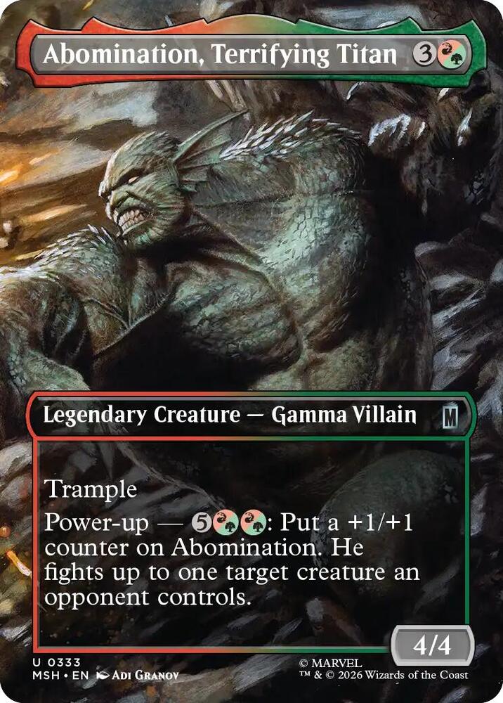 Abomination, Terrifying Titan 333 (Marvel Super Heroes)  - Borderless Foil | Good Games Modbury