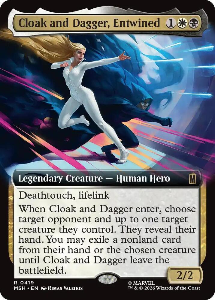 Cloak and Dagger, Entwined 419 (Marvel Super Heroes)  - Extended Art Foil | Good Games Modbury