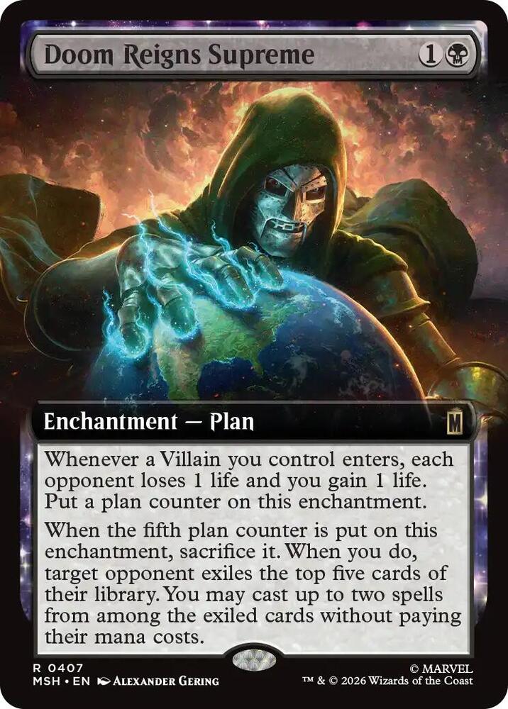 Doom Reigns Supreme Extended Art 407 (Marvel Super Heroes)  - Extended Art Foil | Good Games Modbury
