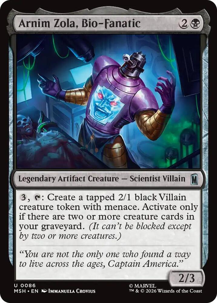 Arnim Zola, Bio-Fanatic 86 (Marvel Super Heroes)  - Foil | Good Games Modbury