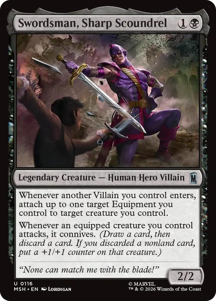 Swordsman, Sharp Scoundrel 116 (Marvel Super Heroes)  - Foil | Good Games Modbury