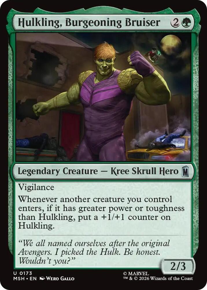 Hulkling, Burgeoning Bruiser 173 (Marvel Super Heroes)  - Foil | Good Games Modbury