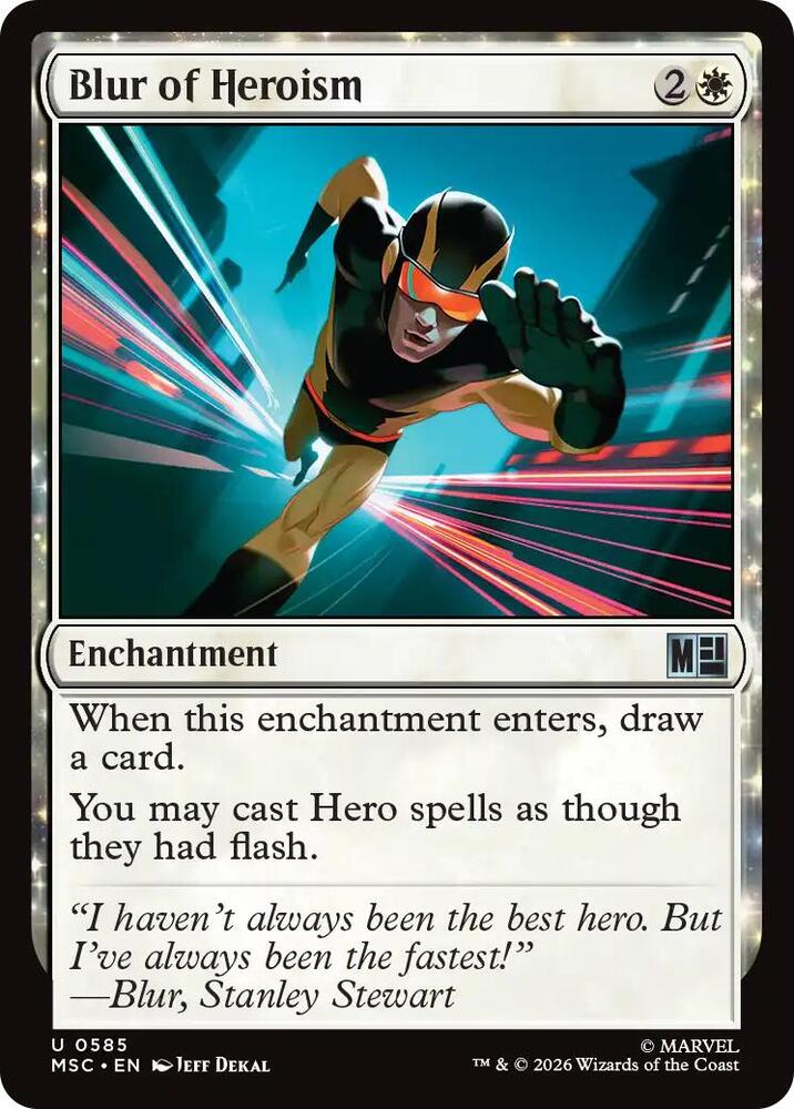Blur of Heroism 585 (Commander: Marvel Super Heroes)  - Foil | Good Games Modbury