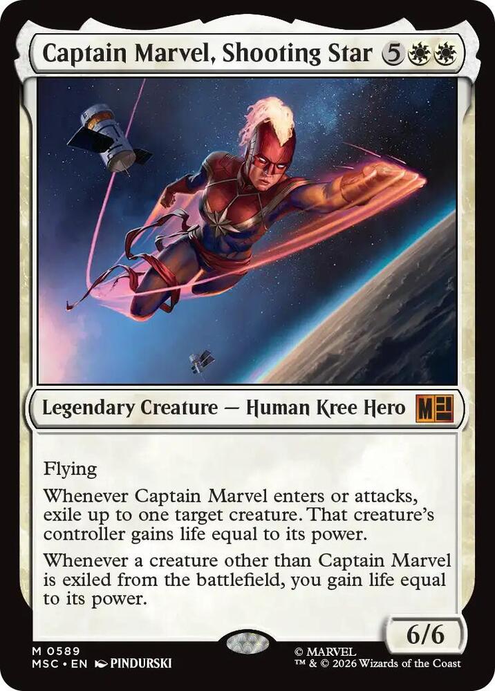 Captain Marvel Shooting Star 589 (Commander: Marvel Super Heroes)  - Foil | Good Games Modbury
