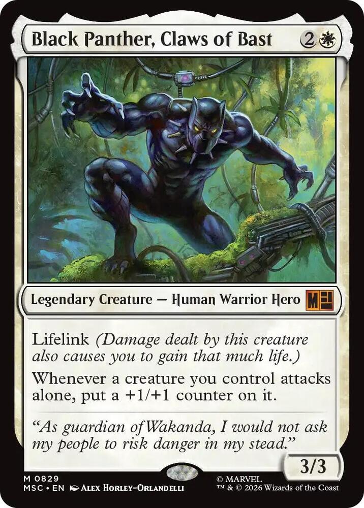 Black Panther, Claws of Bast 829 (Commander: Marvel Super Heroes)  - Foil | Good Games Modbury