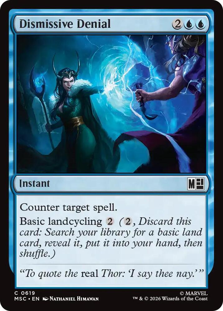 Dismissive Denial 619 (Commander: Marvel Super Heroes)  - Foil | Good Games Modbury