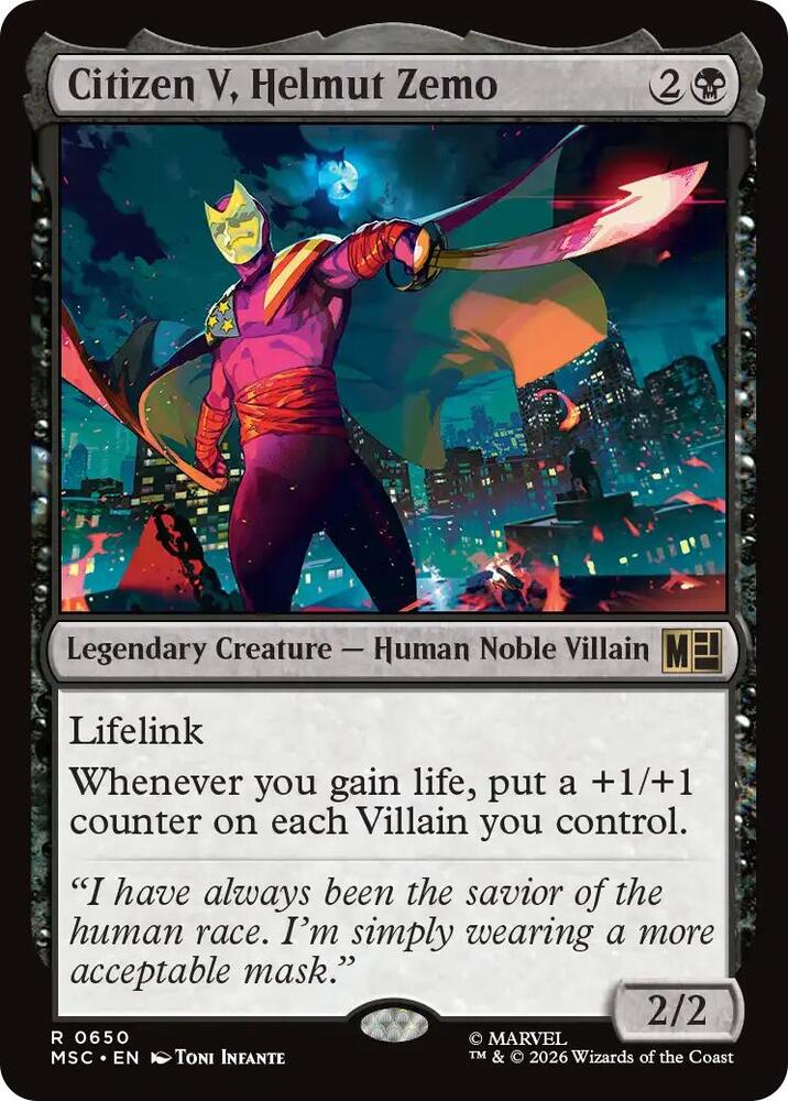 Citizen V, Helmut Zemo 650 (Commander: Marvel Super Heroes)  - Foil | Good Games Modbury