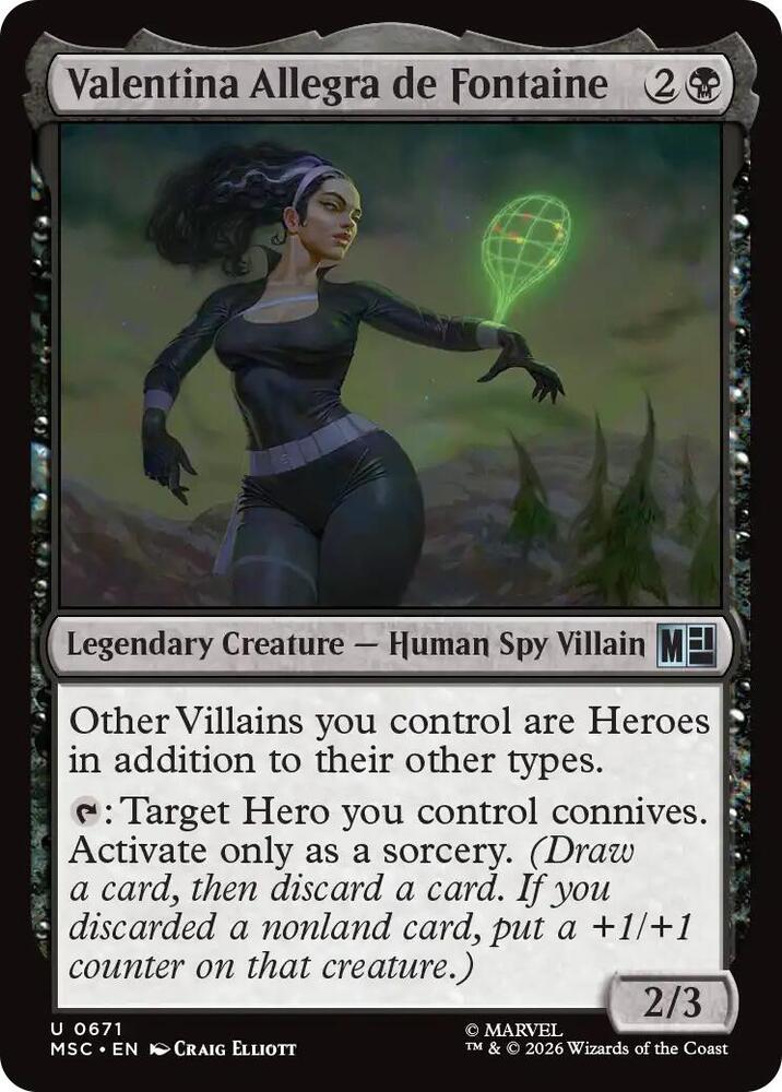 Valentina Allegra de Fontaine 671 (Commander: Marvel Super Heroes)  - Foil | Good Games Modbury