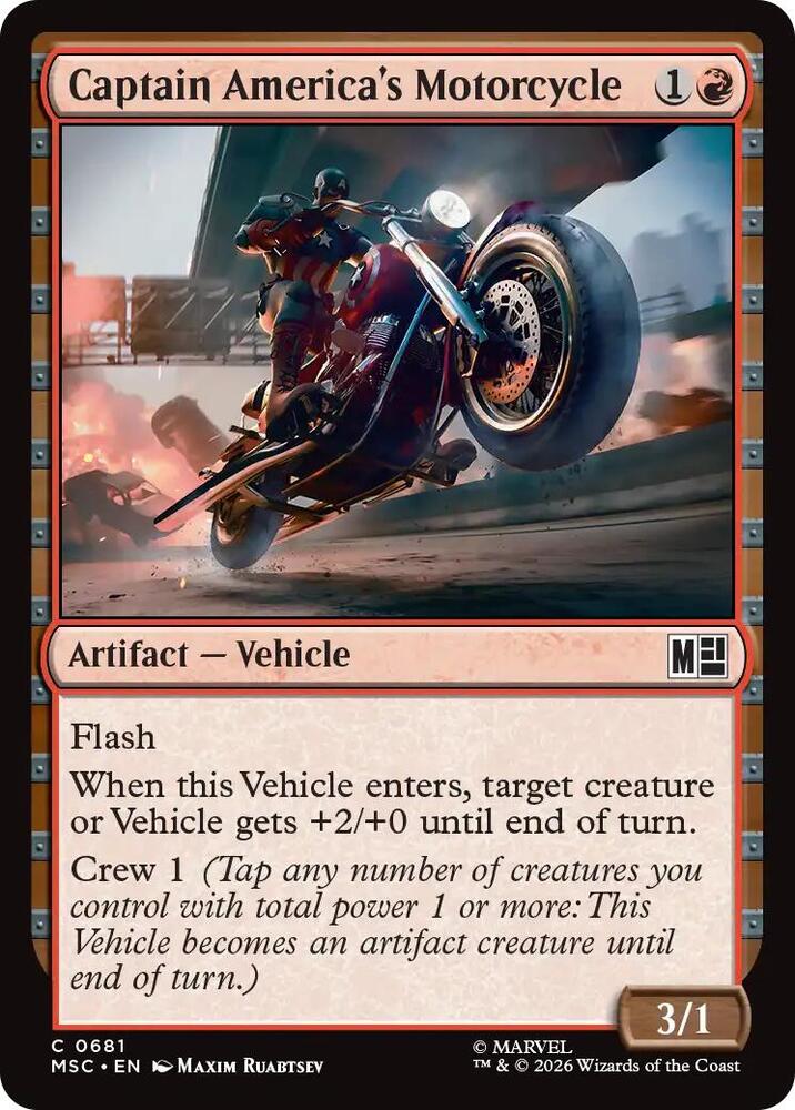 Captain America's Motorcycle 681 (Commander: Marvel Super Heroes)  - Foil | Good Games Modbury