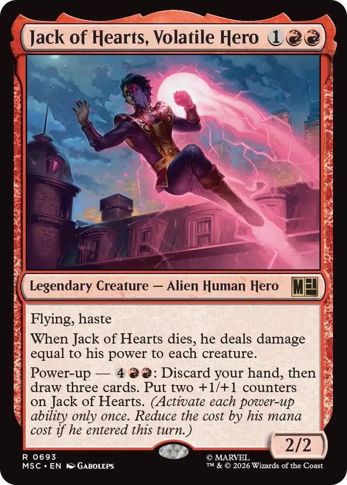 Jack of Hearts, Volatile Hero 693 (Commander: Marvel Super Heroes)  - Foil | Good Games Modbury