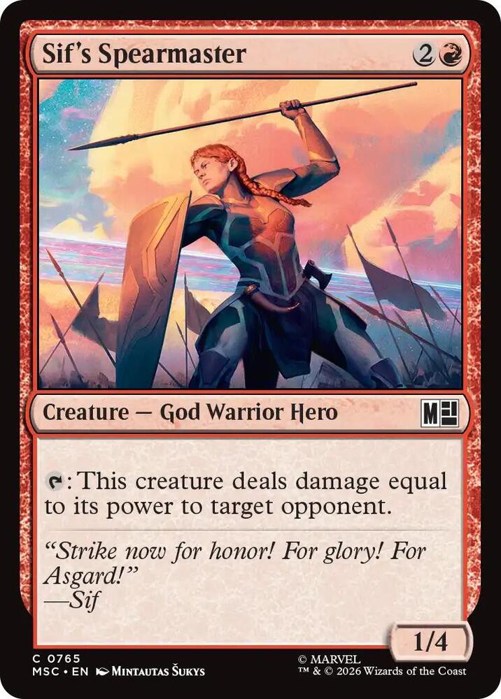 Sif's Spearmaster 765 (Commander: Marvel Super Heroes)  - Foil | Good Games Modbury