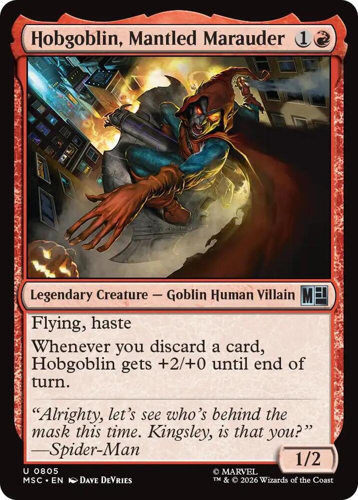 Hobgoblin, Mantled Marauder 805 (Commander: Marvel Super Heroes)  - Foil | Good Games Modbury