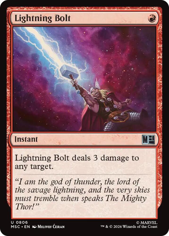 Lightning Bolt 806 (Commander: Marvel Super Heroes)  - Foil | Good Games Modbury
