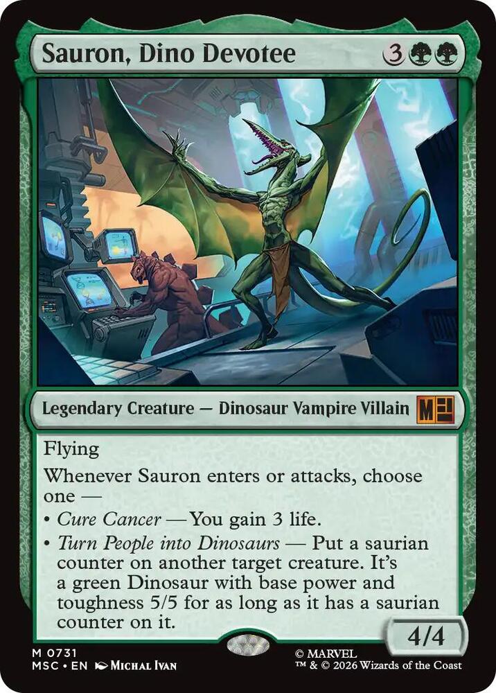 Sauron, Dino Devoteee 731 (Commander: Marvel Super Heroes)  - Foil | Good Games Modbury