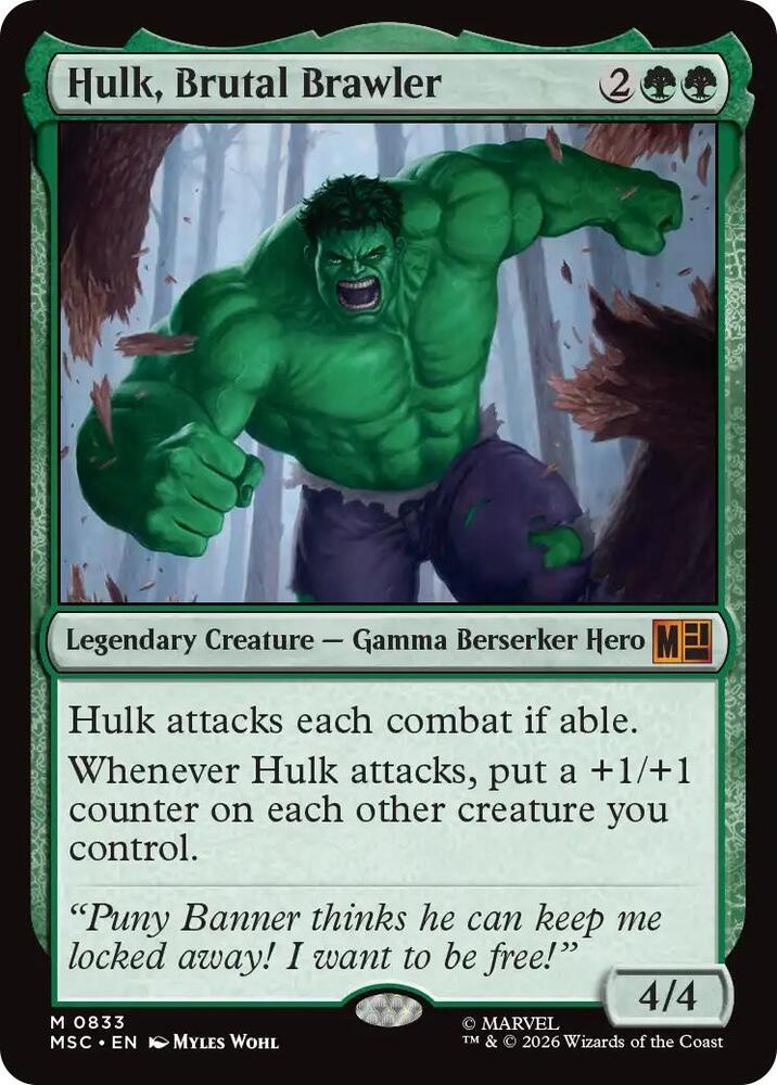 Hulk Brutal Brawler 833 (Commander: Marvel Super Heroes)  - Foil | Good Games Modbury