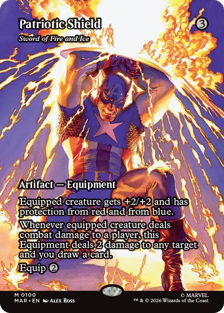 Patriotic Shield // Sword of Fire and Ice 100 (Marvel Universe Eternal-Legal)  - Borderless | Good Games Modbury