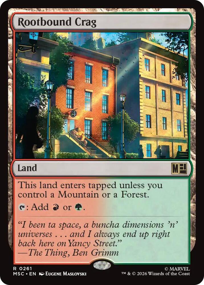 Rootbound Crag 261 (Commander: Marvel Super Heroes)  - Surge Foil | Good Games Modbury