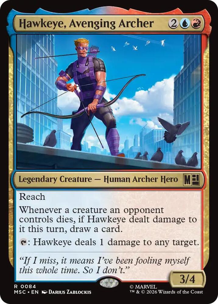 Hawkeye, Avenging Archer 84 (Commander: Marvel Super Heroes)  - Surge Foil | Good Games Modbury