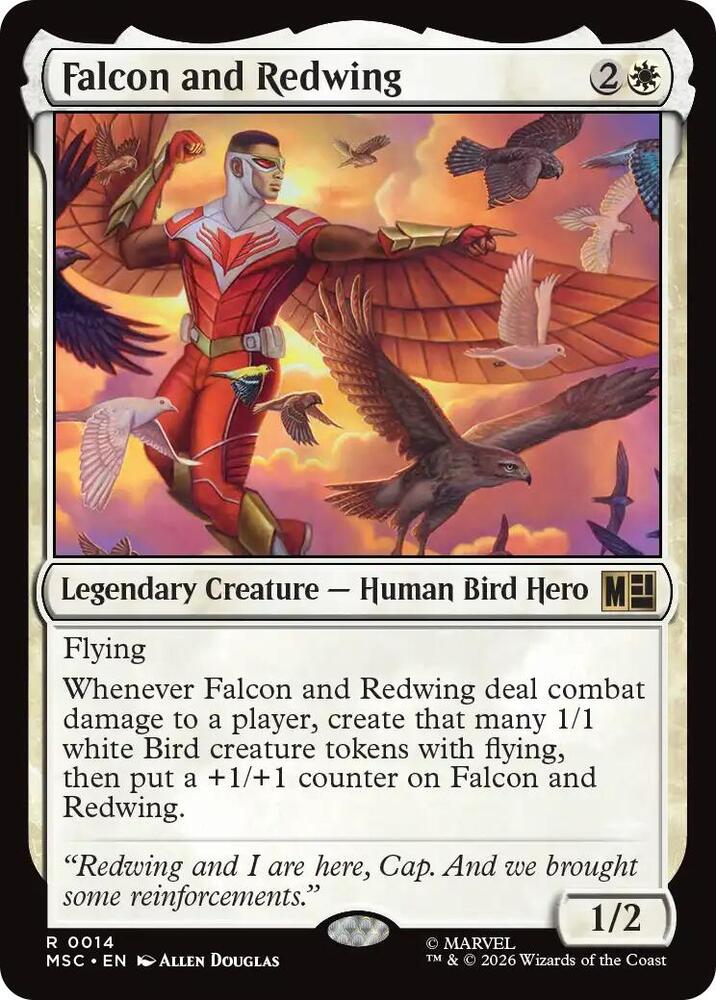 Falcon and Redwing 14 (Commander: Marvel Super Heroes)  - Surge Foil | Good Games Modbury