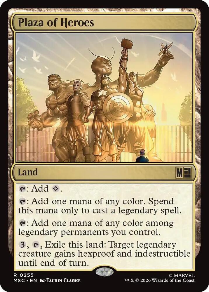 Plaza of Heroes 255 (Commander: Marvel Super Heroes)  - Surge Foil  | Good Games Modbury