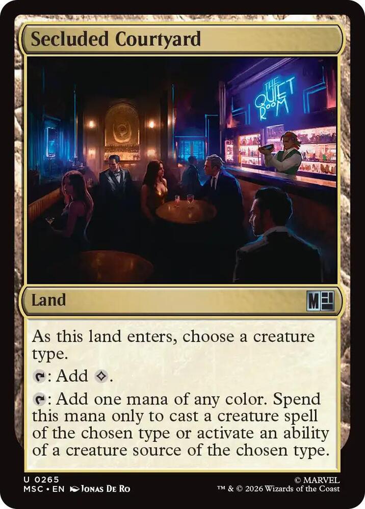 Secluded Courtyard 265 (Commander: Marvel Super Heroes)  - Surge Foil  | Good Games Modbury