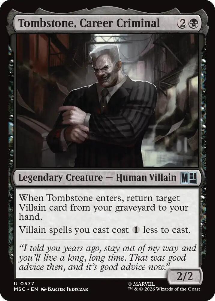 Tombstone, Career Criminal 577 (Commander: Marvel Super Heroes)  | Good Games Modbury