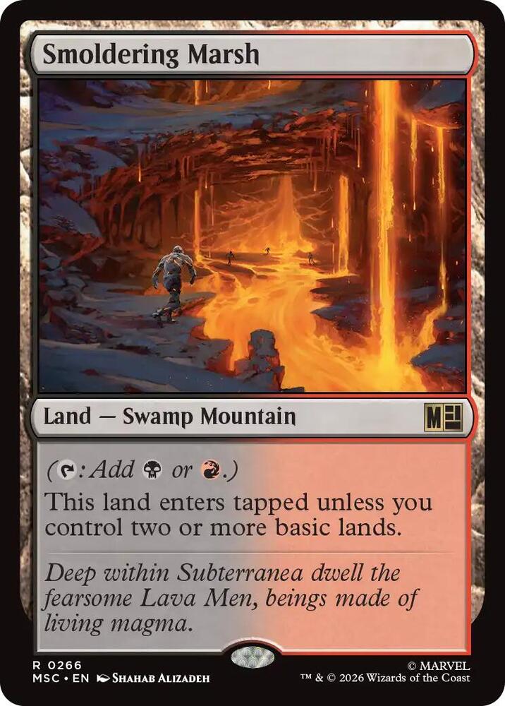 Smoldering Marsh 266 (Commander: Marvel Super Heroes)  | Good Games Modbury