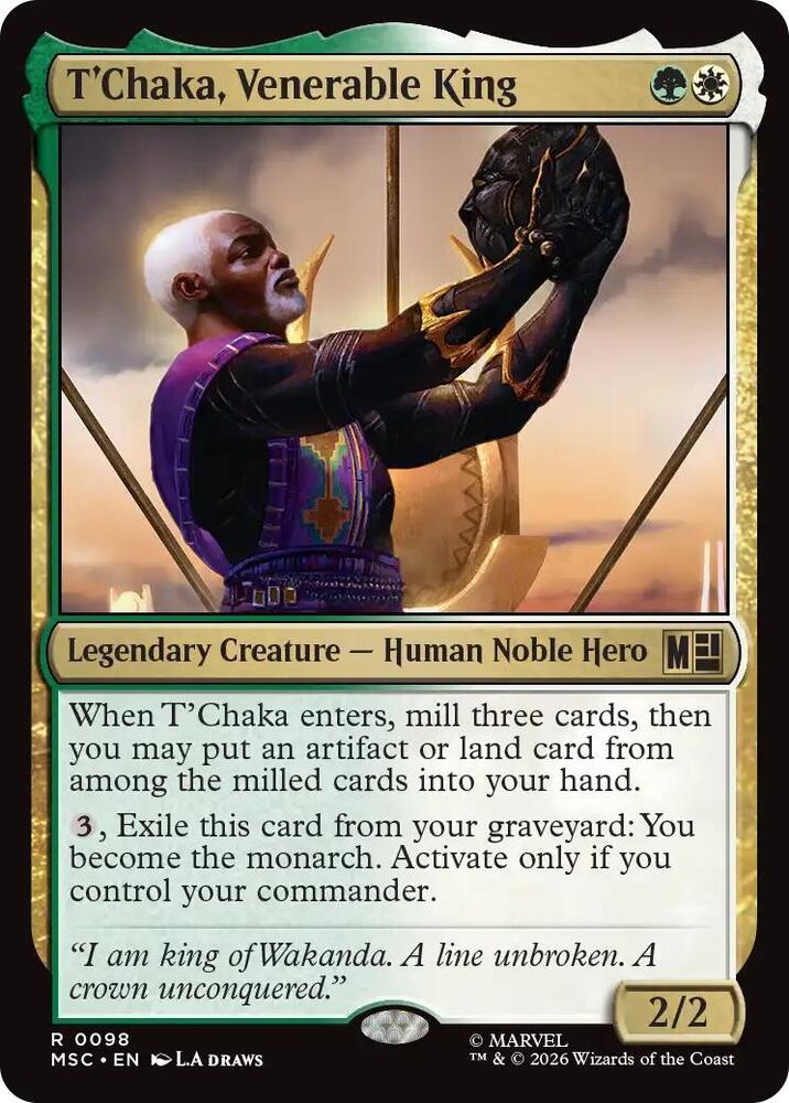 T'Chaka, Venerable King 98 (Commander: Marvel Super Heroes)  - Surge Foil | Good Games Modbury