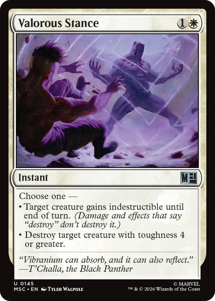 Valorous Stance 145 (Commander: Marvel Super Heroes)  - Surge Foil  | Good Games Modbury