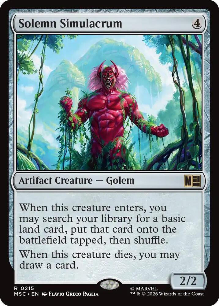 Solemn Simulacrum 215 (Commander: Marvel Super Heroes)  - Surge Foil  | Good Games Modbury