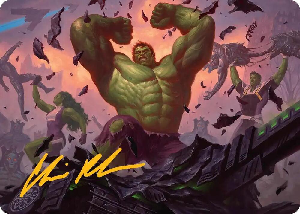 HULK SMASH Art Card Gold Stamped Signature 10 (Art Series: Marvel Super Heroes)  | Good Games Modbury