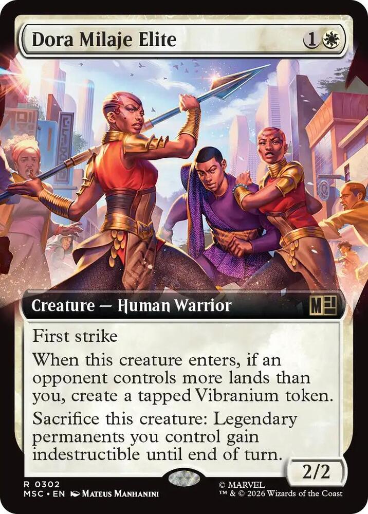 Dora Milaje Elite Extended Art 302 (Commander: Marvel Super Heroes)  - Extended Art Foil | Good Games Modbury