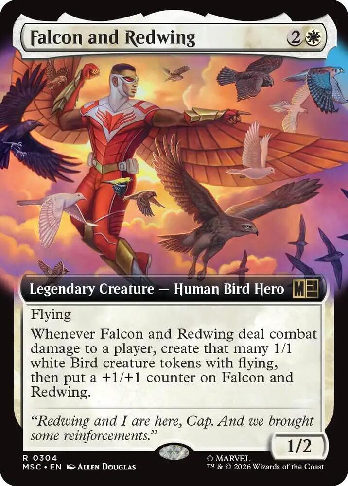 Falcon and Redwing Extended Art 304 (Commander: Marvel Super Heroes)  - Extended Art | Good Games Modbury