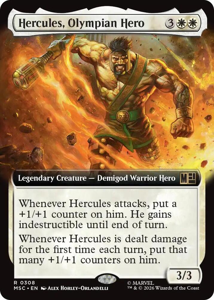 Hercules Olympian Hero Extended Art 308 (Commander: Marvel Super Heroes)  - Extended Art | Good Games Modbury