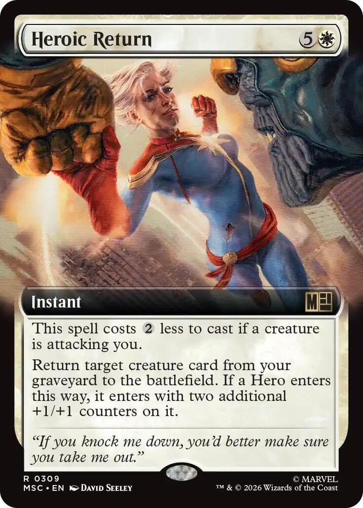 Heroic Return Extended Art 309 (Commander: Marvel Super Heroes)  - Extended Art | Good Games Modbury