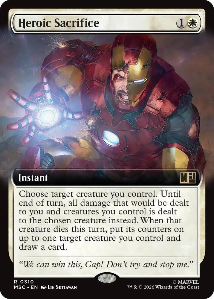 Heroic Sacrifice Extended Art 310 (Commander: Marvel Super Heroes)  - Extended Art | Good Games Modbury