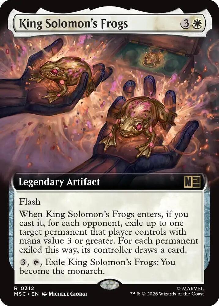 King Solomons Frogs Extended Art 312 (Commander: Marvel Super Heroes)  - Extended Art Foil  | Good Games Modbury