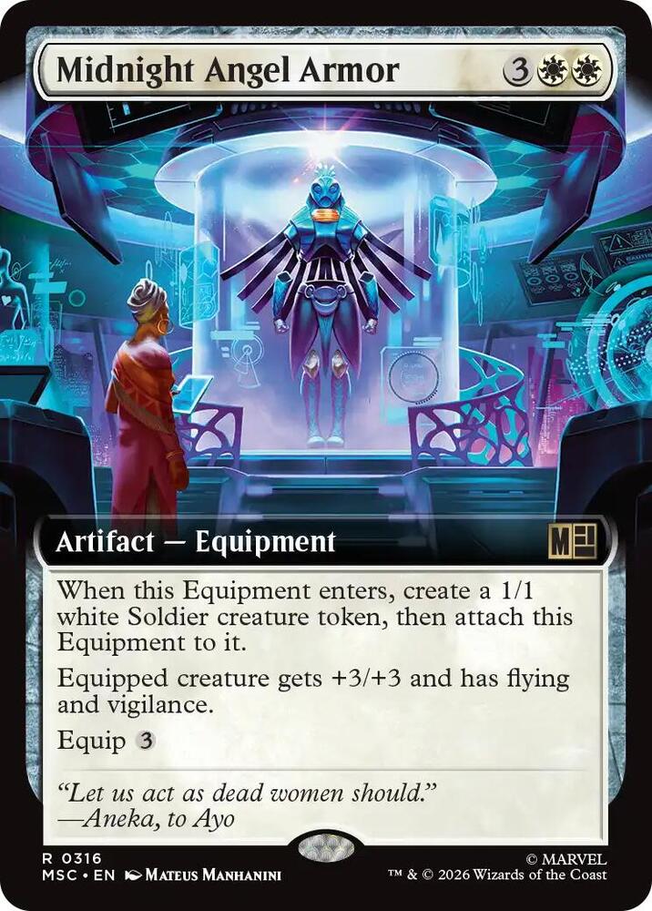 Midnight Angel Armor Extended Art 316 (Commander: Marvel Super Heroes)  - Extended Art | Good Games Modbury