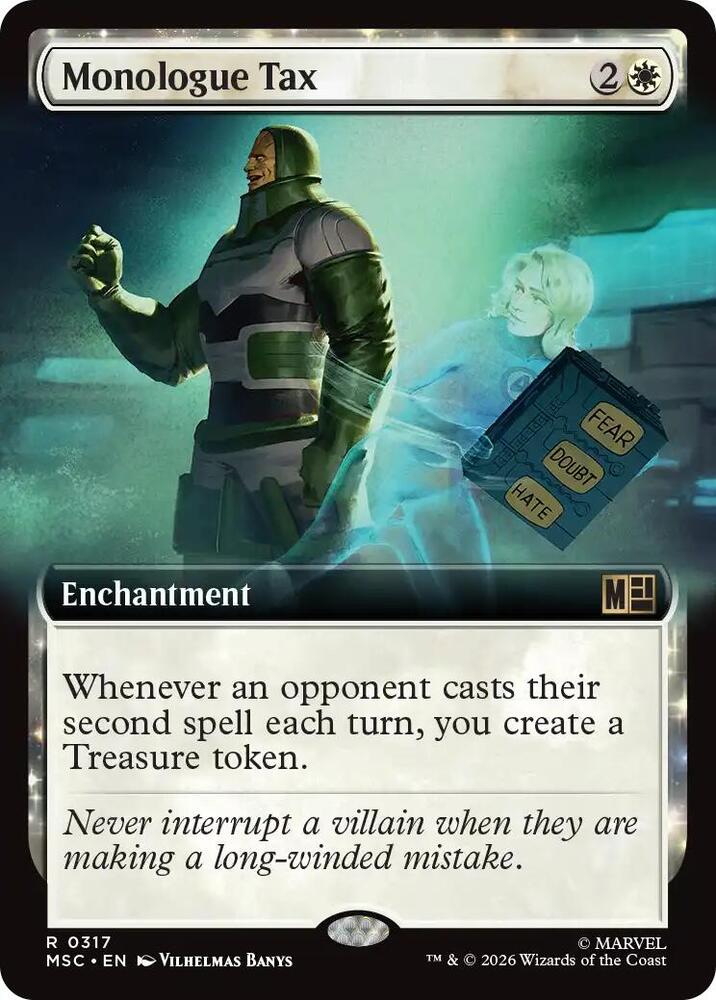 Monologue Tax Extended Art 317 (Commander: Marvel Super Heroes)  - Extended Art | Good Games Modbury