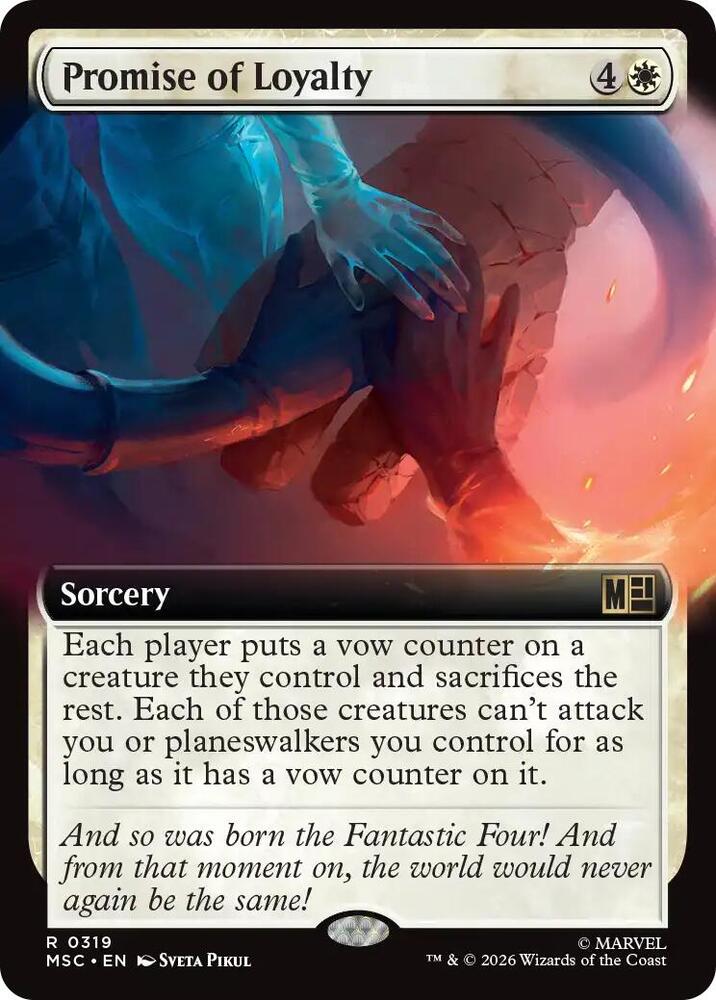 Promise of Loyalty Extended Art 319 (Commander: Marvel Super Heroes)  - Extended Art | Good Games Modbury