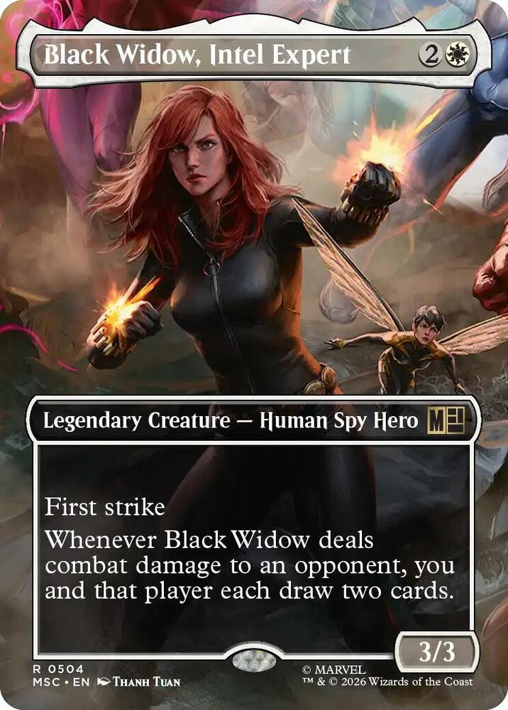 Black Widow, Intel Expert 504 (Commander: Marvel Super Heroes)  - Borderless Foil | Good Games Modbury